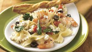 Mediterranean Shrimp And Bowtie Pasta gambar png