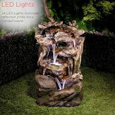Rock Waterfall Fountain With Led Lights