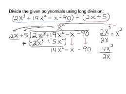 Long Division Of Polynomials With No