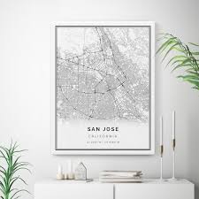 San Jose Map Canvas Print City Maps