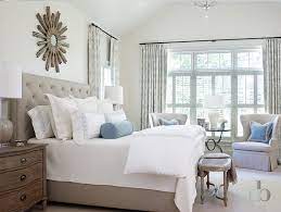 Gray Bedroom With Blue Accents