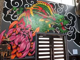 a pretty awesome dragon mural sets the tone at shun