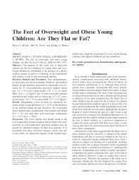 pdf the feet of overweight and obese young children are they flat or fat