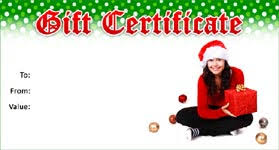 select a gift certificate template to