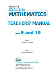 Mathematics Teachers Manual 9 And 10