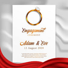 Ring Engagement Wedding Greeting Card Template Vector