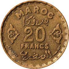 20 Francs - Mohammed V - Morocco – Numista