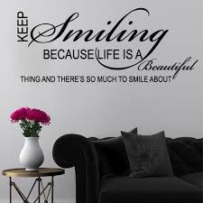 Keep Smiling Word Art Wall Sticker Decals