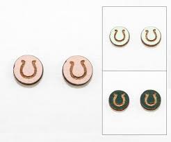 Horseshoe Stud Earrings Laser Cut Wooden Studs Choose Your Color