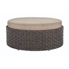 Start your hampton bays apartment search! Home Decorators Collection Sunset Point Brown Outdoor Patio Ottoman With Sand Cushion 9437400810 The Home Depot Patio Ottoman Wicker Patio Furniture Patio Cushions