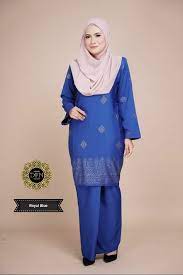 Baju kurung moden lace prada royal blue. Baju Kurung Moden Songket Raya 2019 Nurr Royal Blue Saeeda Collections