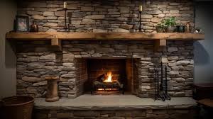 Stone Fireplace With A Fireplace Facing