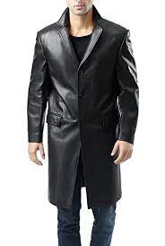 Men S Leather Overcoat And