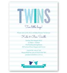 Twins Baby Shower Invitation Boys