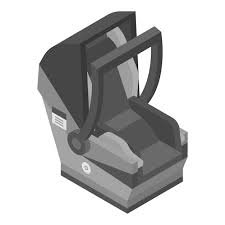 Gray Child Car Seat Icon Isometric Of