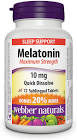 Naturals Melatonin Maximum Strength Easy Dissolve Sublingual Tablet, Peppermint, 10mg Webber