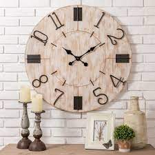 White Wooden Wall Clock 2009500012