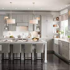 grey lacquer shaker kitchen cabinet