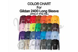 Color Chart For Gildan 2400 Long Sleeve T Shirt