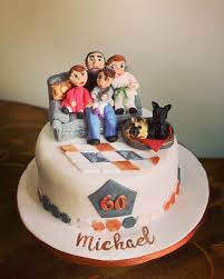 Simply decorated it like the napkin/theme! Little Puddin S On Twitter 60th Birthday Cake For Michael Birthday Family Grandad Dad Grandkids Dogs Love Birthdaycake Cake Cupcakes Celebration Party Partyideas Fondantfigure Cakeart Cakedesign