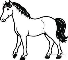 outline clipart horse side view