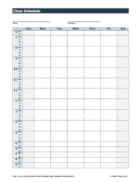 Free Printable Class Schedule Pdf From Vertex42 Com