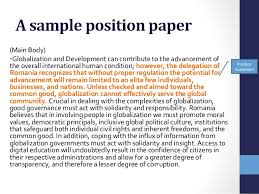 Parts of a position paper. Position Paper