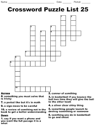 crossword puzzle list 25 wordmint