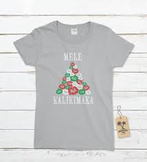 Mele Kalikimaka Christmas Shirt Christmas Tree Merry Christmas Tee Hawaiian Christmas Shirt Hibiscus Flowers Womens Christmas Shirt