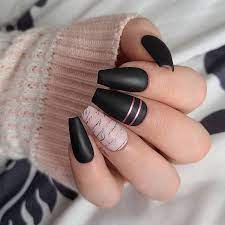 pink and black nail design ideas