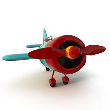 stylized cartoon aeroplane 3d model 29