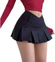 Amazon.com : Womens Short Skirts - Sexy V Waist Design Pleated ...