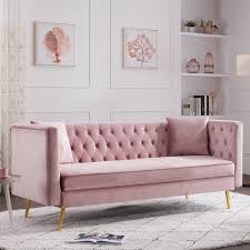 ouyessir velvet upholstered tufted sofa
