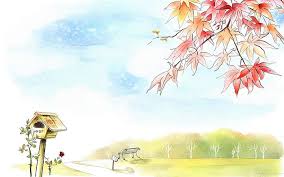 Romantic idyllic autumn scene illustration painting 21 - Wallcoo.net