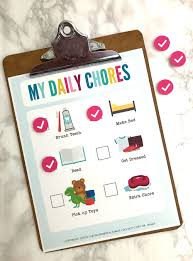 Free Printable Picture Chore Chart For Preschoolers Toddlers
