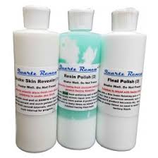These compounds are made by a mixture of fine abrasive fillers and a sort of greasy wax. Surface Polishers