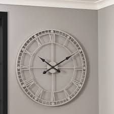 Antique Silver Metal Round Wall Clock