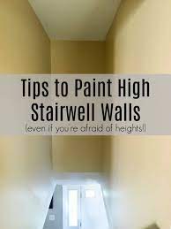 how to paint high walls on stairs a