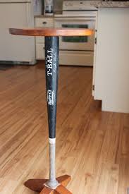 baseball bat plant stand nightstand