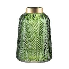 Gold Fern Leaf Glass Vase