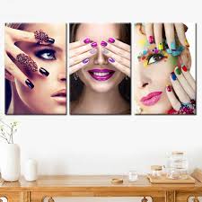Nails Makeup Beauty Salon 3 Pc Canvas