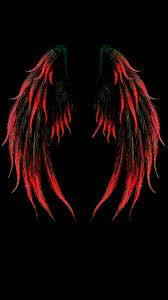 red angel wings 3d ombre red black