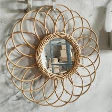 Dolity Natural Rattan Wall Mirror Small