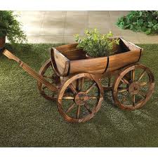 Wagon Wheel Double Box Garden Planter