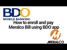 pay meralco bills using bdo application