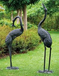 Garden Sculptures Cranes Bronze
