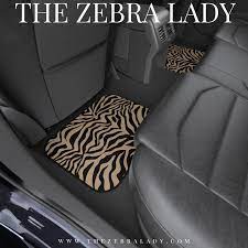 tan black zebra print car floor mats
