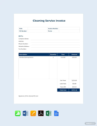 cleaning service invoice template in