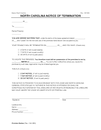 north carolina lease termination letter