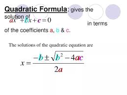 The Solutions Of The Quadratic Equation